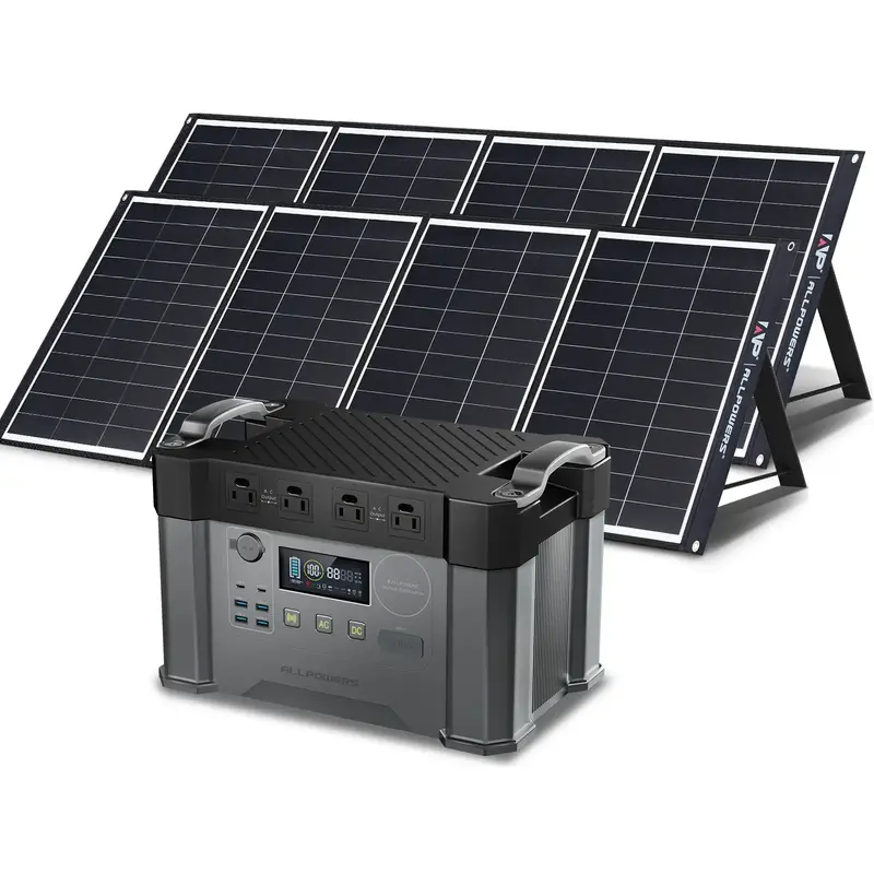 ALLPOWERS Solar Generator Kit 2000W Power Station 200W Solar Panel