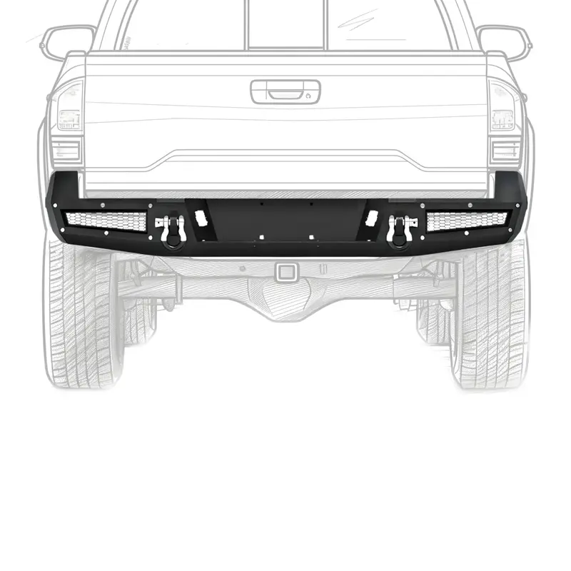 OEDRO Steel Rear Step Bumper for Toyota Tacoma 2005-2015 2nd Gen with D-ring Shackles