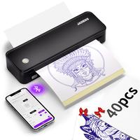 FathersDayGift JADENS Wireless Tattoo Transfer Stencil Printer, Portable Thermal Tattoo Machine for Tattoo Beginners with 40p...