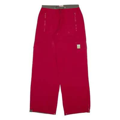 SUPERGIRLS Cargo Womens Trousers Red Relaxed Straight W26 L30