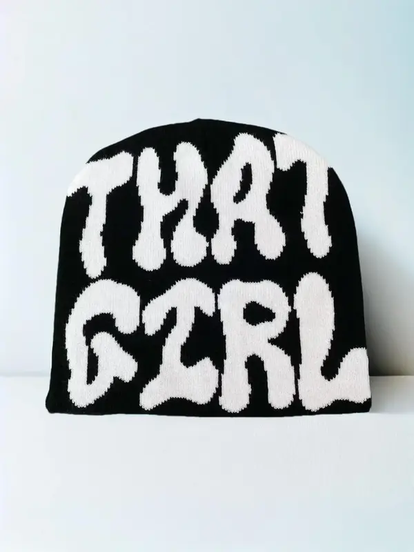 Fashionable Letter Print Beanie Hat, Casual Streetwear Warm Hat for Fall & Winter, Stylish Warm Beanie for Men & Women, Suita...