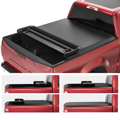 OEDRO Upgraded 6.5FT Soft Quad-Fold Tonneau Cover | Waterproof Truck Bed Cover | Fits 2015-2025 Ford F-150 F150 6.5FT Bed (Ex...