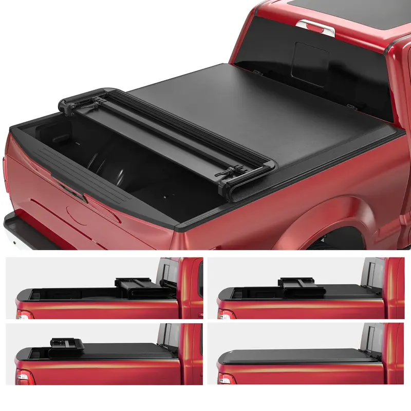 OEDRO Upgraded 6.5FT Soft Quad-Fold Tonneau Cover | Waterproof Truck Bed Cover | Fits 2015-2025 Ford F-150 F150 6.5FT Bed (Ex...