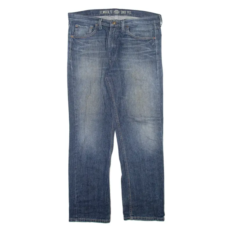 DICKIES Mens Jeans Blue Slim Straight W34 L30