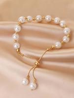 Faux Pearl Decorated Bracelet, Hand Chain, Trendy Bracelet for Women & Girls, Fashion Jewelry for Party, Daily Clothing Decor...