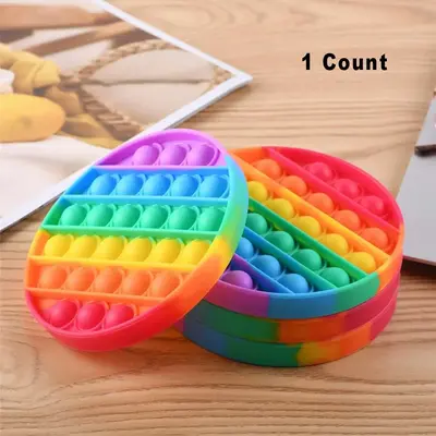 Random Color Push Pop Bubble Toy, 1 Count Silicone Push Bubble Sensory Fidget Toy, Pet Interactive Training Toy, Pet Training...