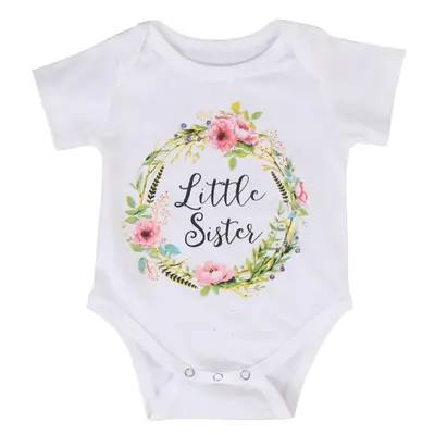 Big Sister Little Sister Matching Shirts Newborn Toddler Floral Short Sleeve Bodysuit T-Shirt Summer Matching Outfits