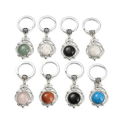 Natural & Synthetic Gemstone Pendant Keychain