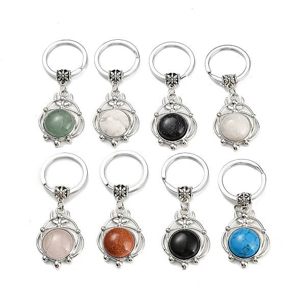 Natural & Synthetic Gemstone Pendant Keychain