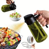 16 oz Olive Oil Sprayer and Dispenser - BPA Free Dark Glass Mister with Pouring Function - Kitchen Utensil for Cooking and Gr...