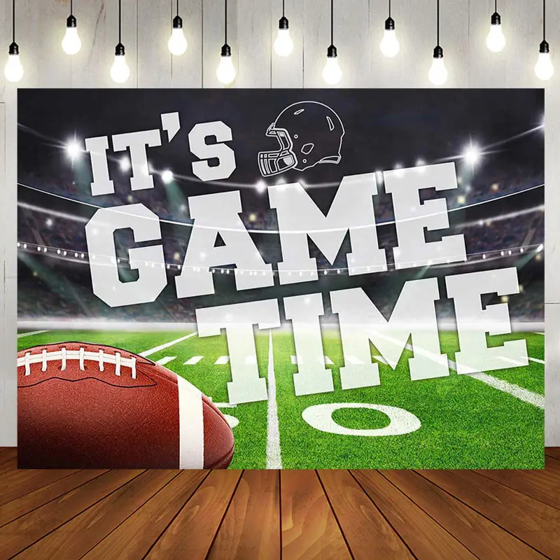 Its Game Time Rugby Field Sports Birthday Backdrop - Aperturee