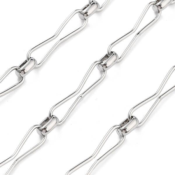 Rack Plating Brass Hour-glass Shaped Link Chains