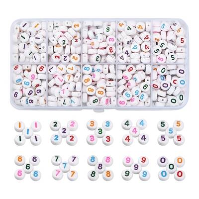 600Pcs 10 Style White Opaque Acrylic Beads