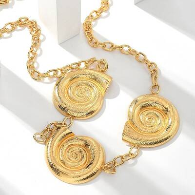 304 Stainless Steel 3 Snail Bib Necklaces for Women