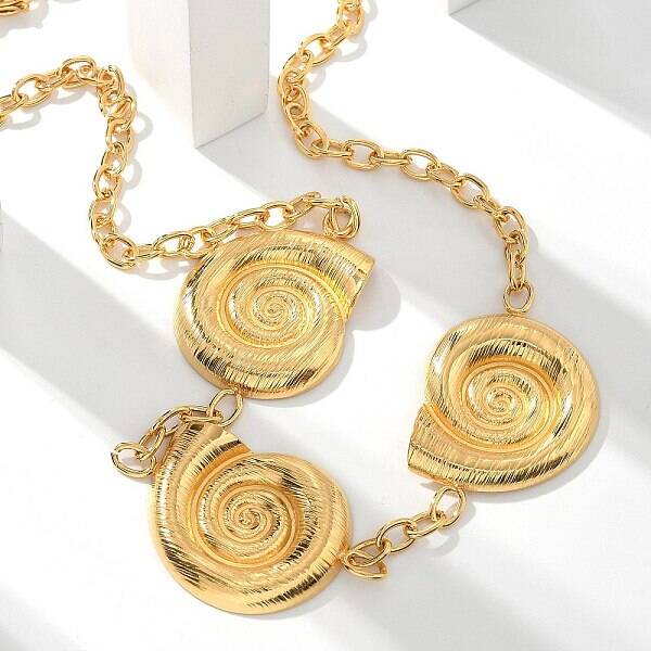 304 Stainless Steel 3 Snail Bib Necklaces for Women