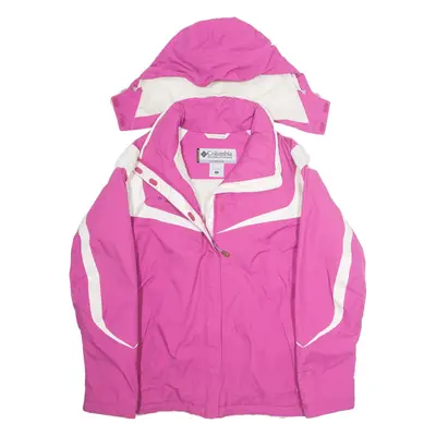 COLUMBIA Womens Jacket Purple Nylon Hooded L
