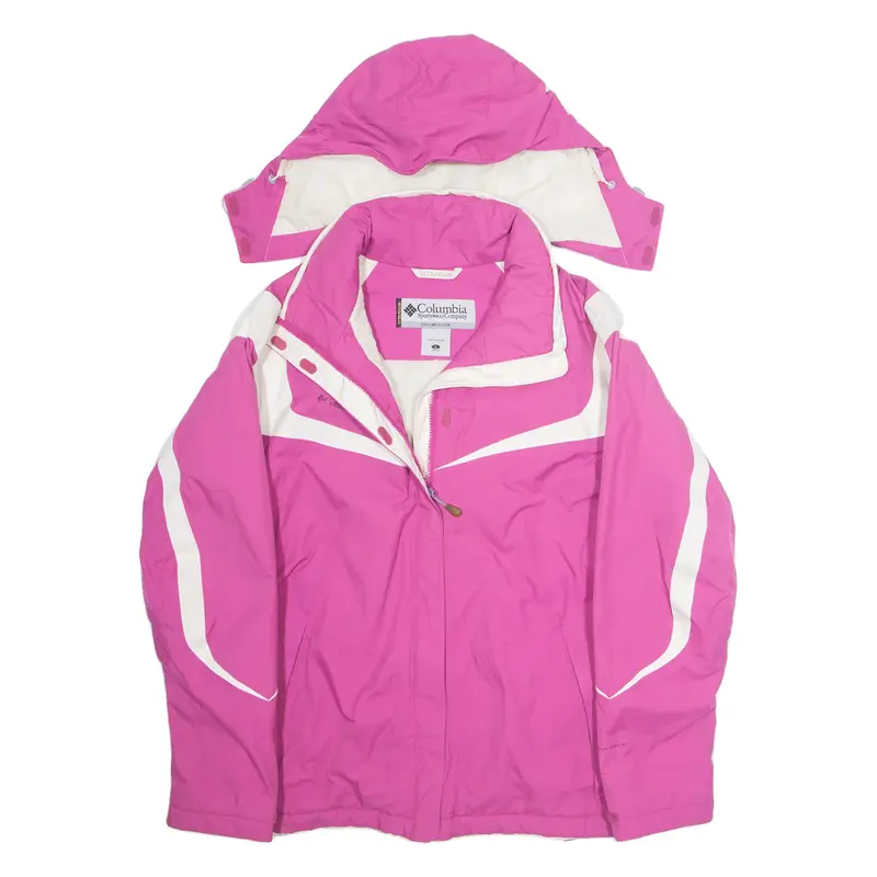 COLUMBIA Womens Jacket Purple Nylon Hooded L