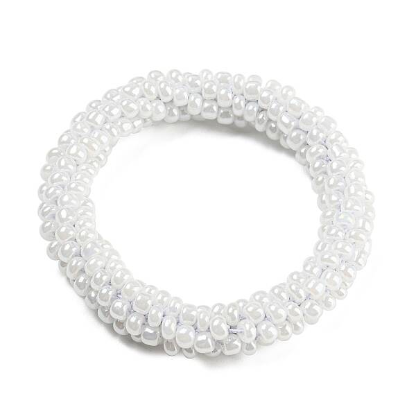 Crochet Glass Beads Braided Stretch Bracelet