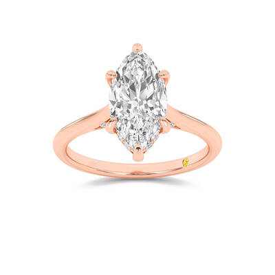 Twinkle Hidden Halo Marquise Lab Grown Diamond Engagement Ring | 14K Rose Gold 1 1/6 CT. TW.