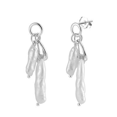 Nuggets Natural Pearl Dangle Stud Earrings