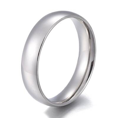 Non-Tarnish 304 Stainless Steel Flat Plain Band Rings