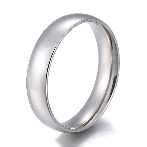 Non-Tarnish 304 Stainless Steel Flat Plain Band Rings