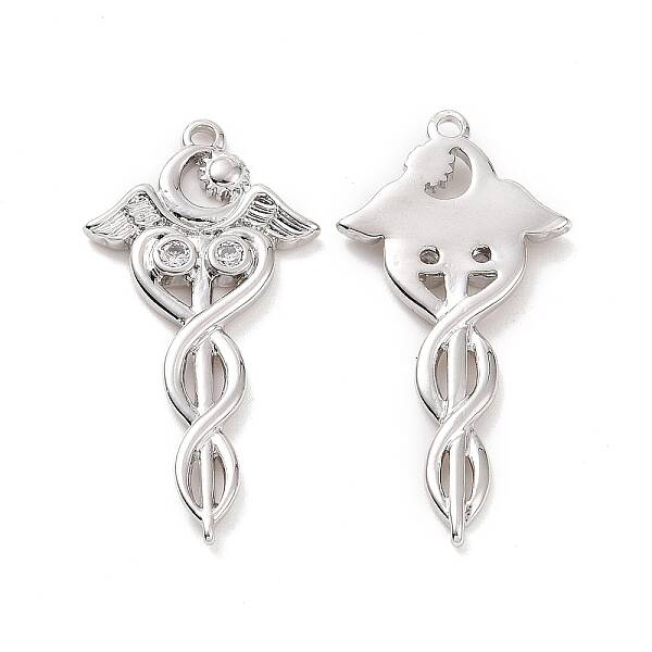 Brass Micro Pave Cubic Zirconia Pendants