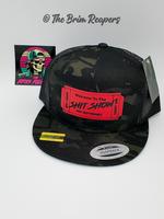 Ticket To The Sh!T Show Patch Hat | Funny Humor Comedy Accessories Flatbill Leather Dad Trucker