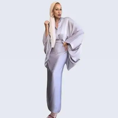 Violet Satin 2 Piece Modest Set - Elegant Design for Everyday Wear