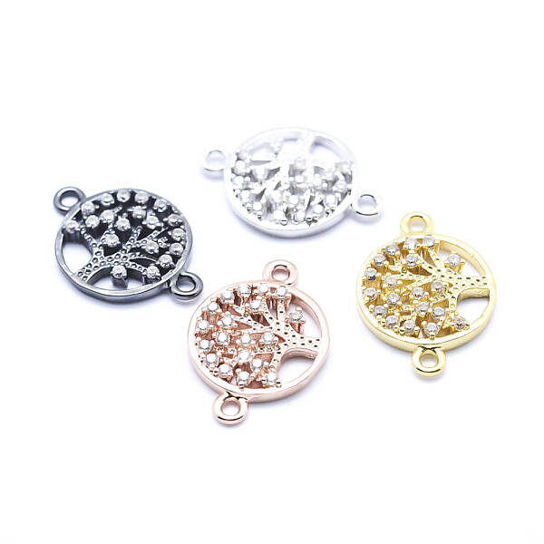 Brass Micro Pave Cubic Zirconia Links