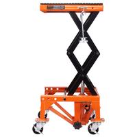 VEVOR Hydraulic Motorcycle Lift Table, 350 LBS Capacity Motorcycle Scissor Jack Lift with Wide Deck, J-hooks, 4 Wheels, Hydra...