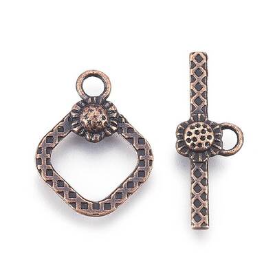 Tibetan Style Alloy Rhombus Toggle Clasps