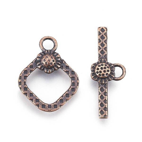 Tibetan Style Alloy Rhombus Toggle Clasps
