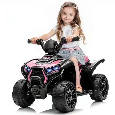 Garvee 6V Battery Powered Kids ATV Car with Lights, Music, 3.5mph Speed, 4-Wheel Electric Toddler Ride-On, All-Terrain Tires,...