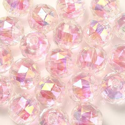 Two Tone UV Plating Rainbow Iridescent Acrylic Beads