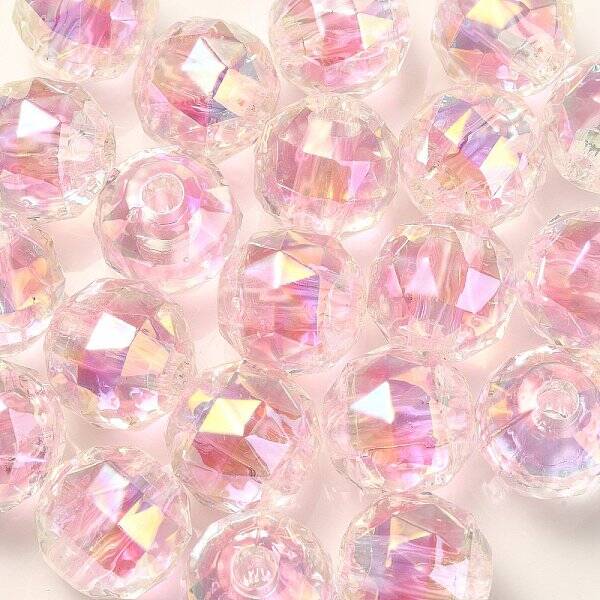 Two Tone UV Plating Rainbow Iridescent Acrylic Beads