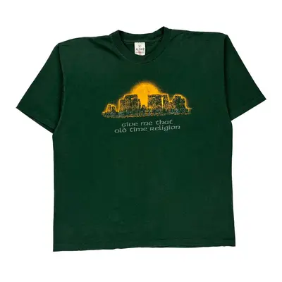 Single Stitch Alore Graphic T-Shirt - 2XL Green Cotton