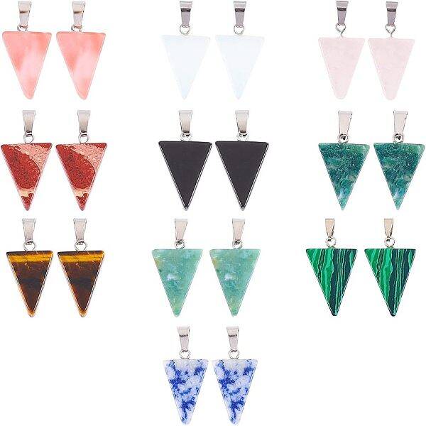 Triangle Gemstone Pendants