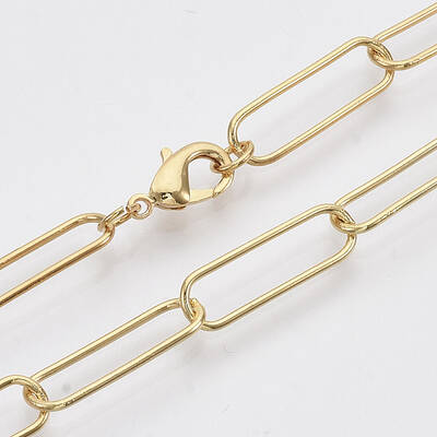 Brass Round Oval Paperclip Chain Necklace Making