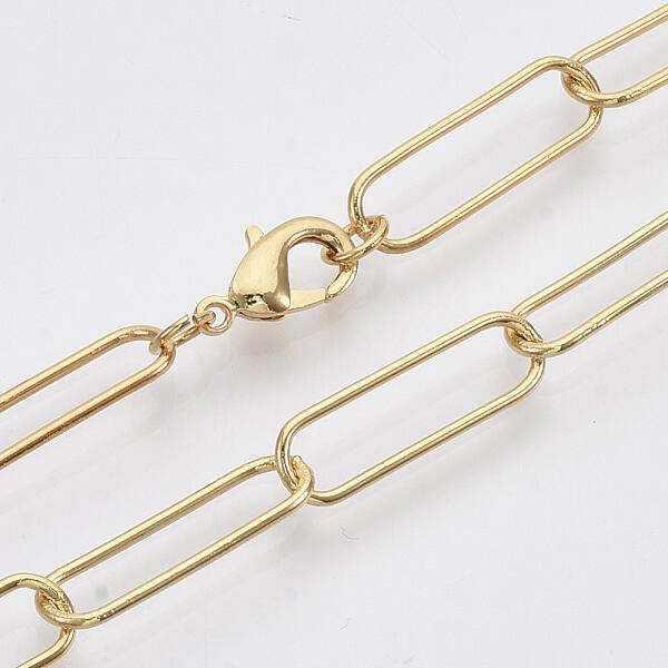 Brass Round Oval Paperclip Chain Necklace Making