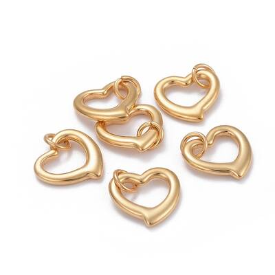 304 Stainless Steel Open Heart Charms