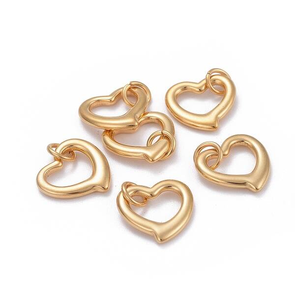 304 Stainless Steel Open Heart Charms