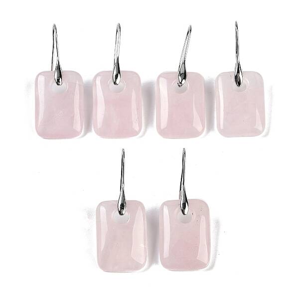 Natural Rose Quartz Dangle Earrings