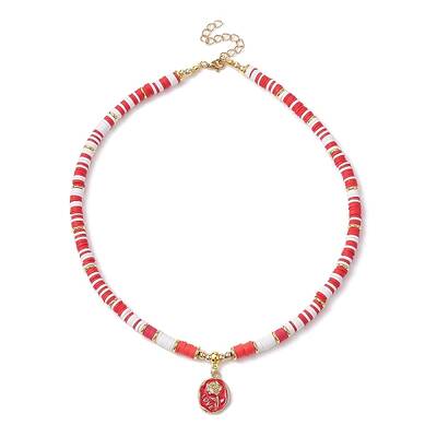Alloy Enamel Flower Pendant Necklace