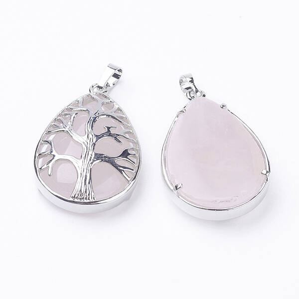 Natural Rose Quartz Pendants