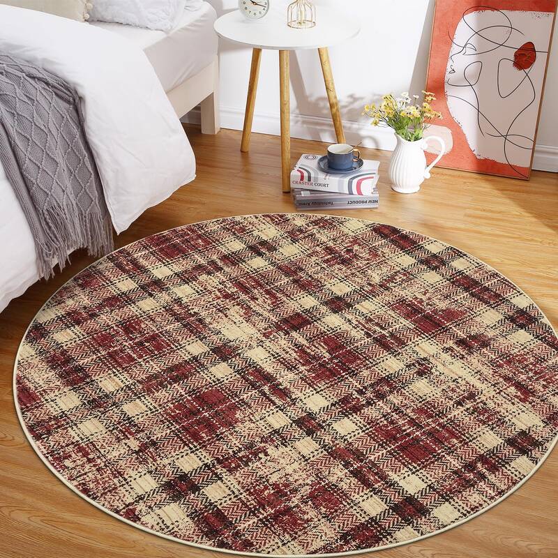 Garvee Modern Plaid Area Rug Washable Soft Non Slip Low Pile Carpet for Living Room Bedroom Nursery Office, Classic Farmhouse...
