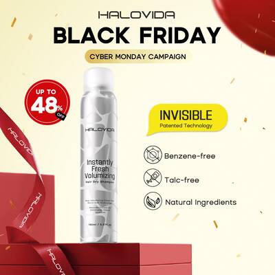 HALOVIDA INSTANT FRESH VOLUMZING HAIR DRY SHAMPOO 5.07FL.OZ - Organic Cleansing Dry shampoo for Voluminous & Hydrated Ha
