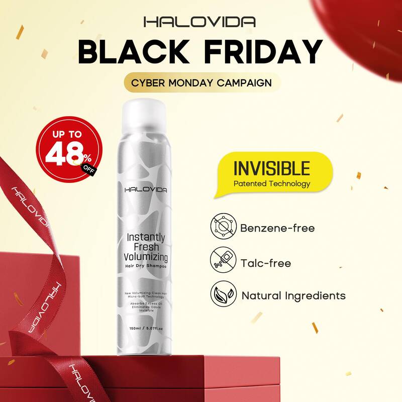 HALOVIDA INSTANT FRESH VOLUMZING HAIR DRY SHAMPOO 5.07FL.OZ - Organic Cleansing Dry shampoo for Voluminous & Hydrated Ha