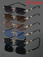 Unisex Simple Style Sunglasses Set, Trendy Casual Rimless Sunglasses for Everyday Use, Fashion Accessories for Outdoor Activi...