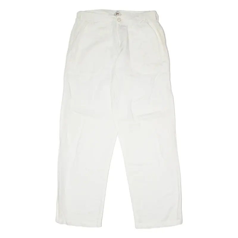 BLARE DU NIL Mens Trousers White Regular Straight 80s W30 L30